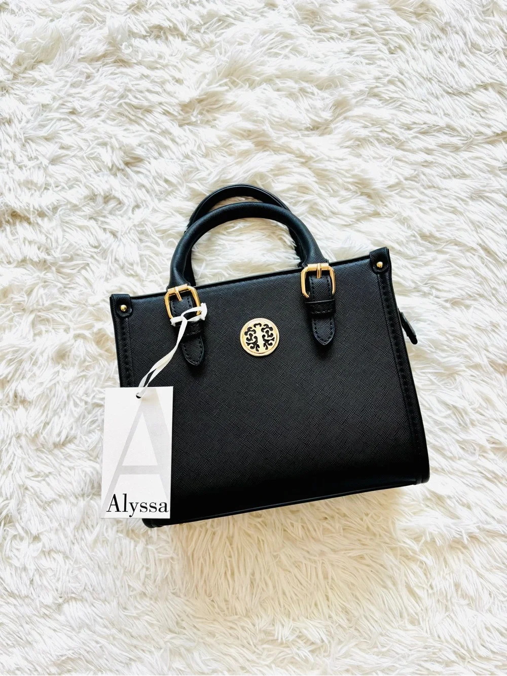 🤍New! Black Structured Crossbody Top-Handle Women's Bag